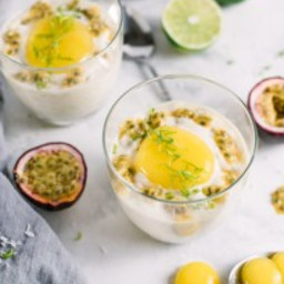 Coconut Rice Pudding with Mango Spheres