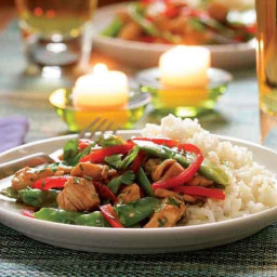 Coconut Rice with Chicken and Snow Peas