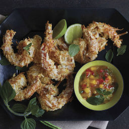 Coconut shrimp with mango dipping sauce