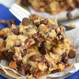Coconut Toffee Chocolate Chip Cookie Bars