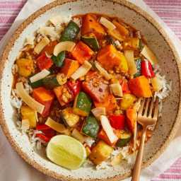 Coconut Vegetable Curry with Lime Rice