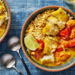 Cod & Coconut Curry Bowl with Brown Rice