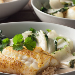 Cod and Bok Choy in Curry Sauce