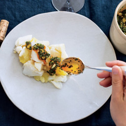 Cod with Potatoes and Preserved Lemon Relish recipe | Epicurious.com