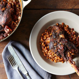 Coffee-Infused Braised Lamb Shanks and Beans