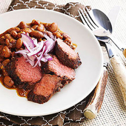 Coffee-Rubbed Beef with Red-Eye Beans
