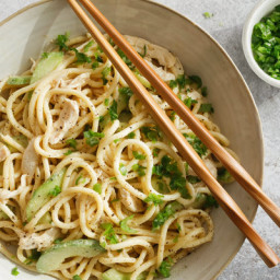 Cold Noodles With Sesame Sauce, Chicken And Cucumbers