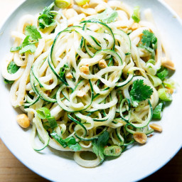 Cold Peanut Noodle Salad with Cucumbers