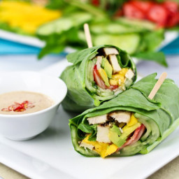 Collard Wraps and Satay Style Dipping Sauce