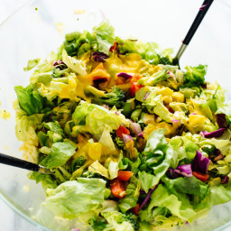 Colorful Chopped Salad with Carrot Ginger Dressing