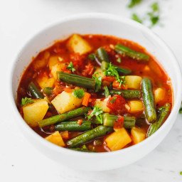 Colorful green bean soup recipe