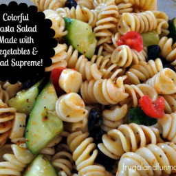 Colorful Pasta Salad Made With Vegetables and Salad Supreme Recipe!
