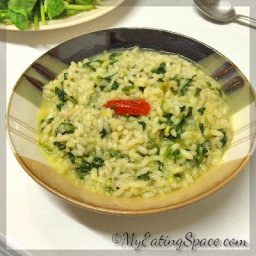 Congee Rice Porridge with Spinach