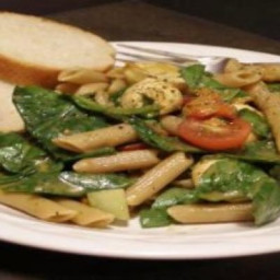 CONTEST WINNER: Spinach Pasta Salad with Lemon Balsamic Dressing