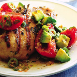 Cook the Book: Grilled Cilantro Chicken with Pickled Tomato and Avocado Sal