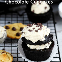 Cookie Dough Chocolate Cupcakes