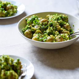 Cooking from Cookbooks: Smashed New Potatoes with Peas and Cilantro