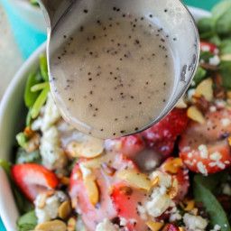 Copycat Cafe Zupas Poppyseed Dressing and Spinach Bleu Cheese Salad