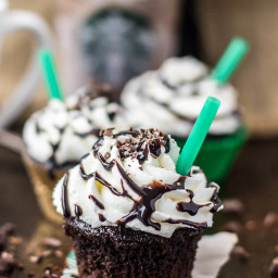Copycat Starbucks Double Chocolate Chip Frappuccino Cupcakes