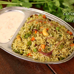 coriander rice recipe | cilantro rice | coriander pulao recipe
