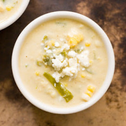 Corn and green chile soup