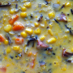 Corn and Wild Rice Soup with Smoked Sausage