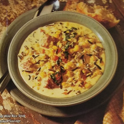 Corn and Wild Rice Soup with Smoked Sausage