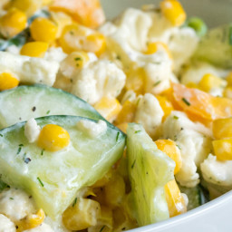 Corn, Cauliflower and Cucumber Salad