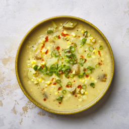 Corn Chowder with Miso and Scallions