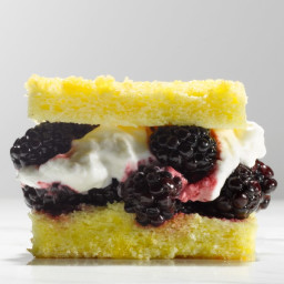 Corn Flour Shortcakes with Blackberries and Whipped Cream