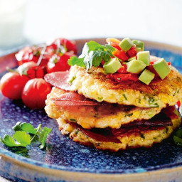 Corn fritters with avocado salsa