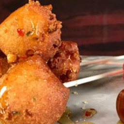 Corn Fritters with Spicy Honey