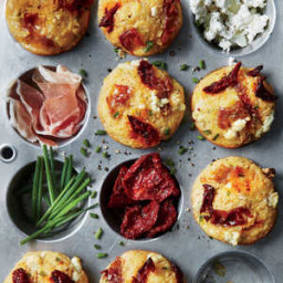 Corn Muffins with Prosciutto, Sun-Dried Tomatoes, and Goat Cheese