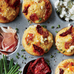 Corn Muffins with Prosciutto, Sun-Dried Tomatoes, and Goat Cheese
