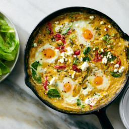 Corn Polenta With Baked Eggs