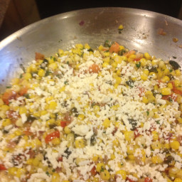Corn With Roasted Chiles, Creme Fraiche And Cotija Cheese - Bobby Flay