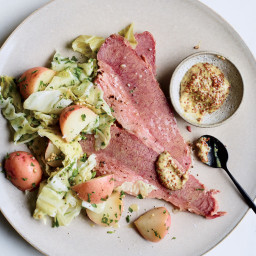 Corned Beef with  Pickled Cabbage and Potato Salad