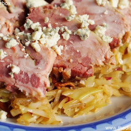Corned Beef with Wilted Cabbage and Blue Cheese