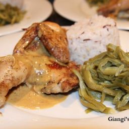Cornish Game Hen with Whisky and Cream Pan Sauce