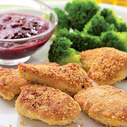 Cornmeal-Crusted Chicken Nuggets with Blackberry Mustard  Recipe