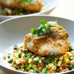 Cornmeal Crusted Fish with Summer Succotash