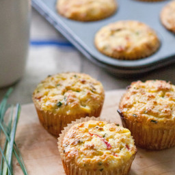 Cornmeal Muffins with Roasted Red Peppers and Feta