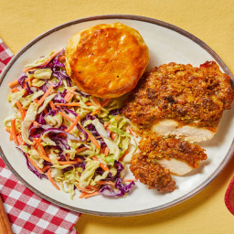 Country Chicken & Honey Butter Biscuits plus a side of Coleslaw