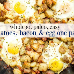 Country Potatoes, Bacon and Eggs Whole30 Breakfast Skillet (Paleo, GF)