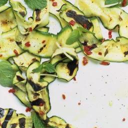 Courgette salad with mint, garlic, red chilli, lemon & extra virgin olive o