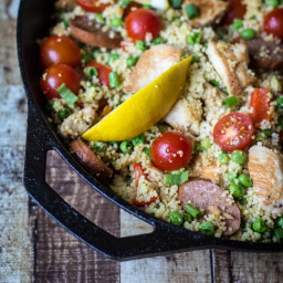 Couscous Paella with Sausage and Chicken