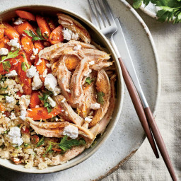Couscous Pilaf with Roasted Carrots, Chicken, and Feta Recipe