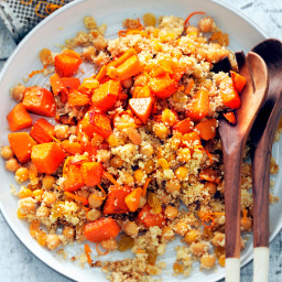 Couscous with Squash, Chickpeas, and Raisins