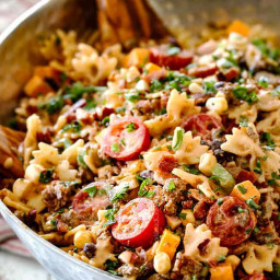Cowboy Pasta Salad with the BEST Dressing!