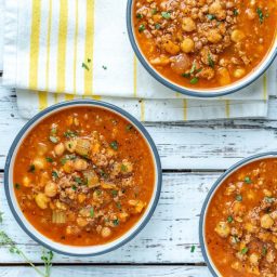 Cozy up with this Moroccan Spiced Turkey Soup!